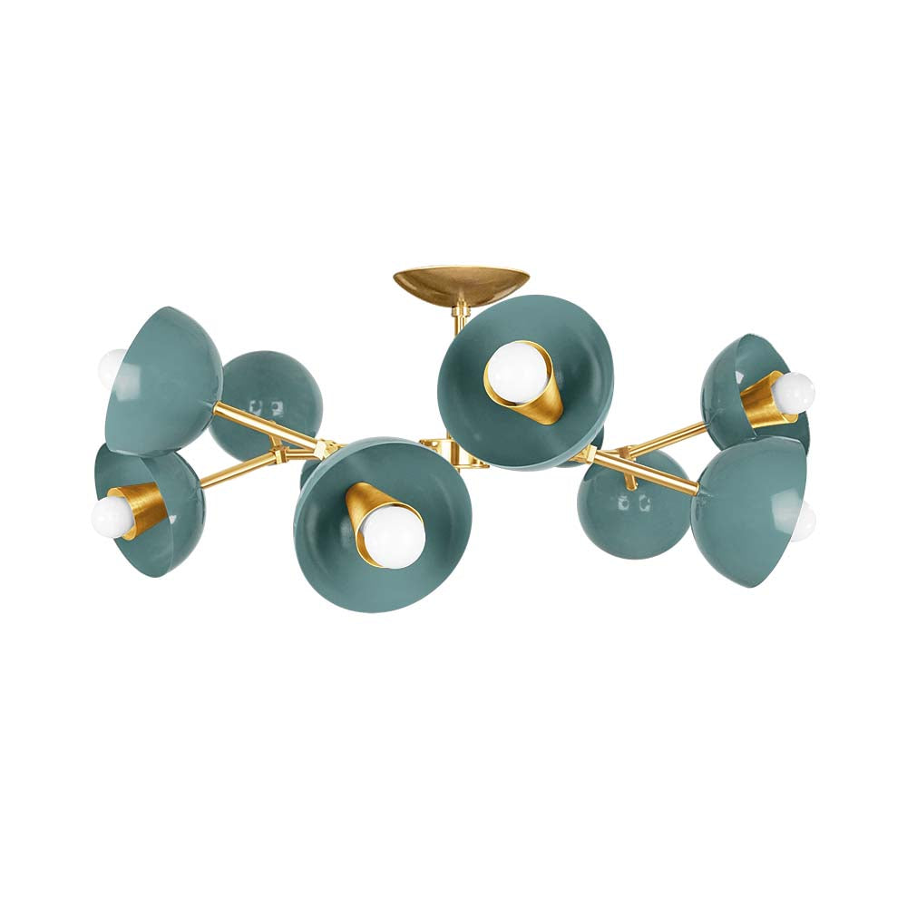 Brass and lagoon color Alegria flush mount 30" Dutton Brown lighting