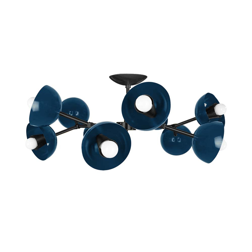Black and slate blue color Alegria flush mount 30" Dutton Brown lighting