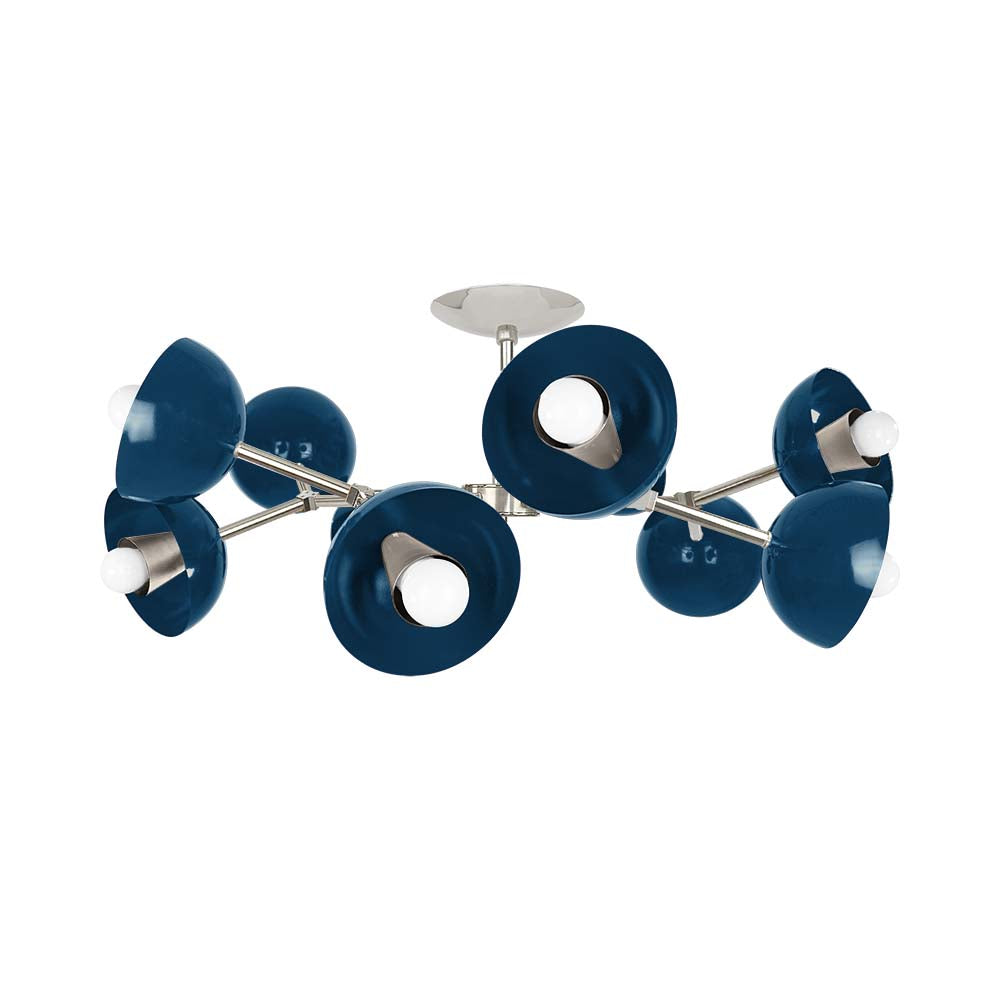 Nickel and slate blue color Alegria flush mount 30" Dutton Brown lighting