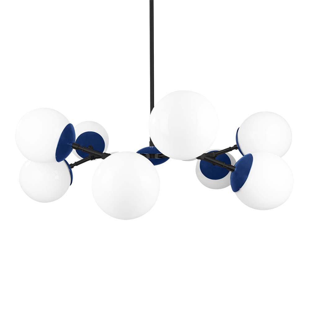 Black and cobalt color Crown chandelier 32" Dutton Brown lighting