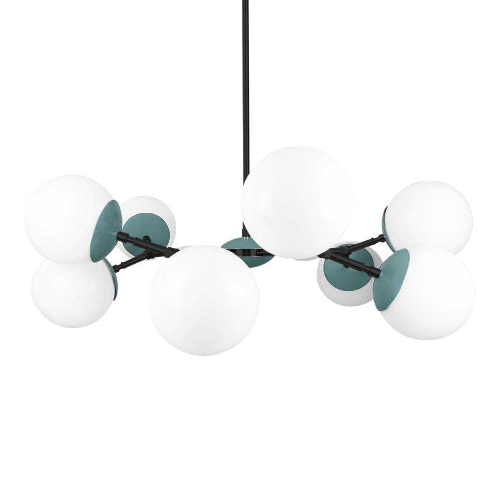 Black and lagoon color Crown chandelier 32" Dutton Brown lighting