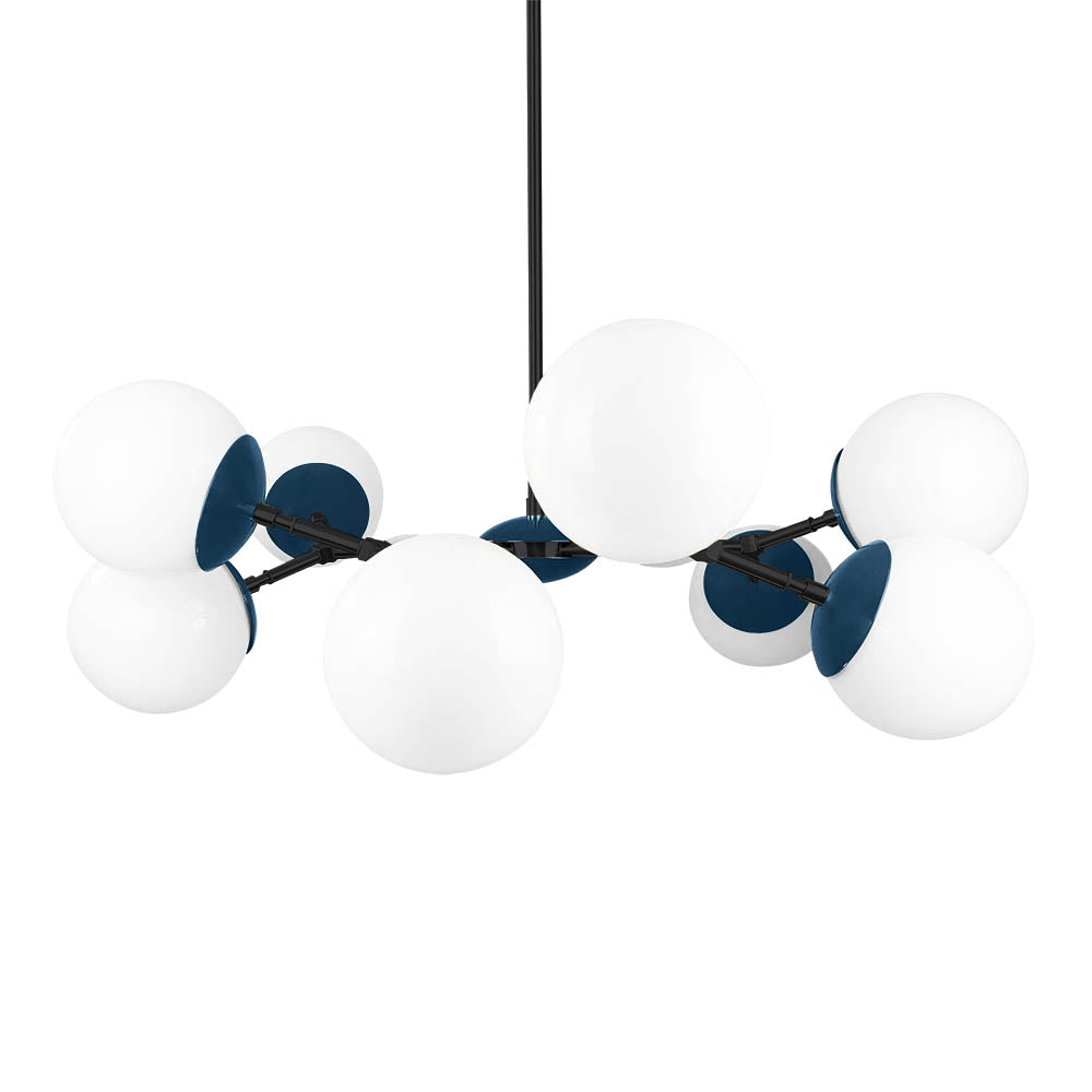 Black and slate blue color Crown chandelier 32" Dutton Brown lighting