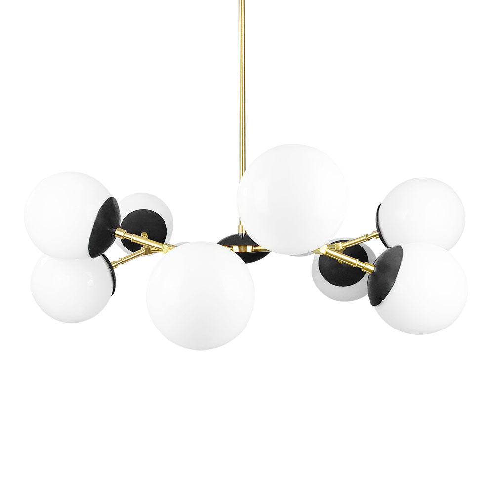 Brass and black color Crown chandelier 32" Dutton Brown lighting