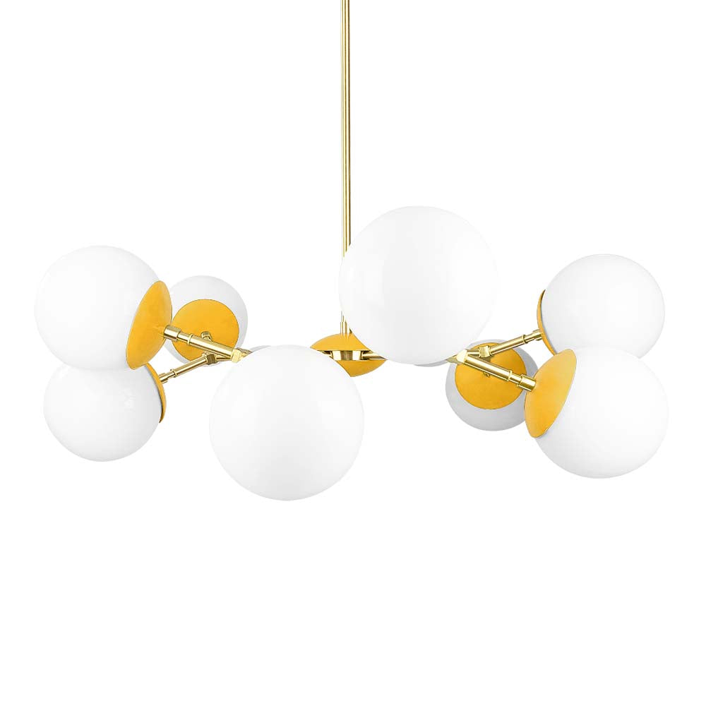 Brass and ochre color Crown chandelier 32" Dutton Brown lighting