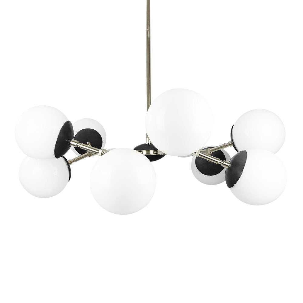 Nickel and black color Crown chandelier 32" Dutton Brown lighting