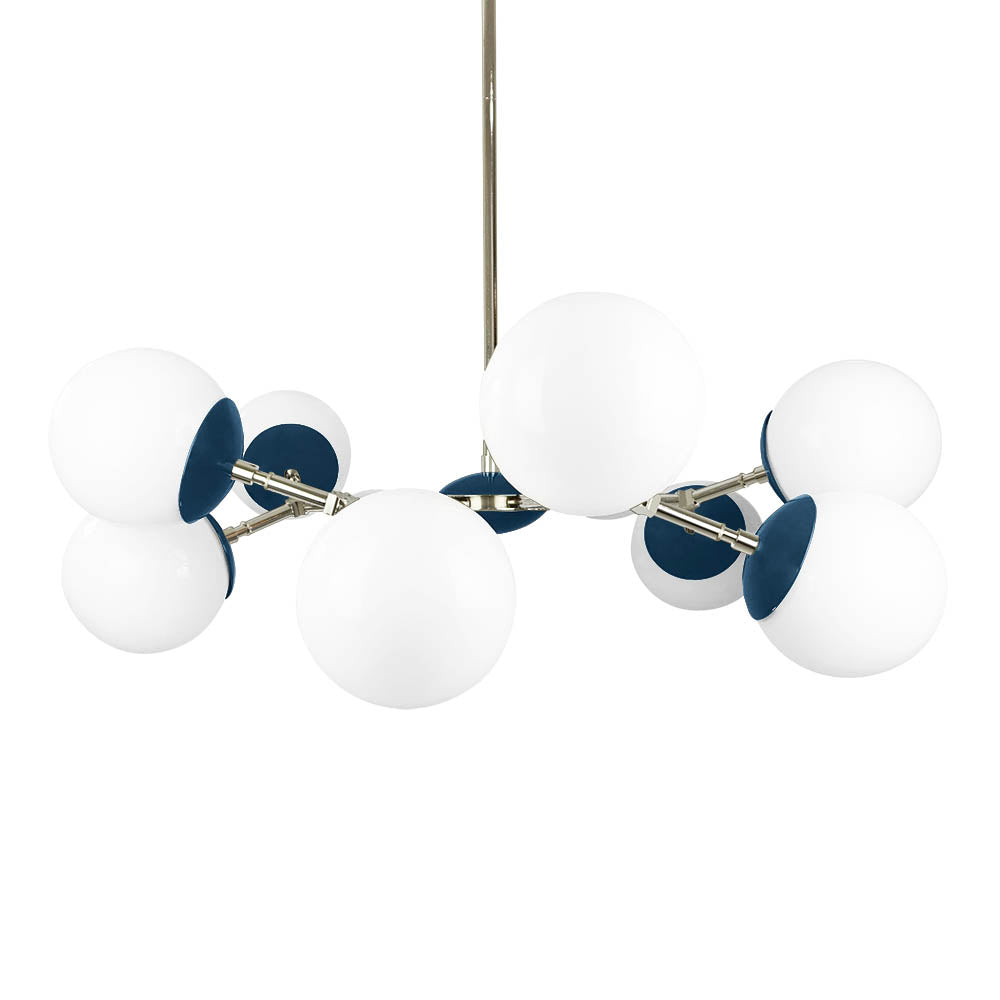 Nickel and slate blue color Crown chandelier 32" Dutton Brown lighting