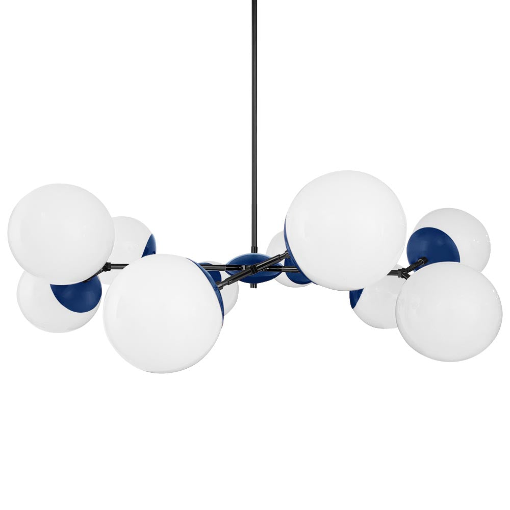 Black and cobalt color Crown chandelier 46" Dutton Brown lighting