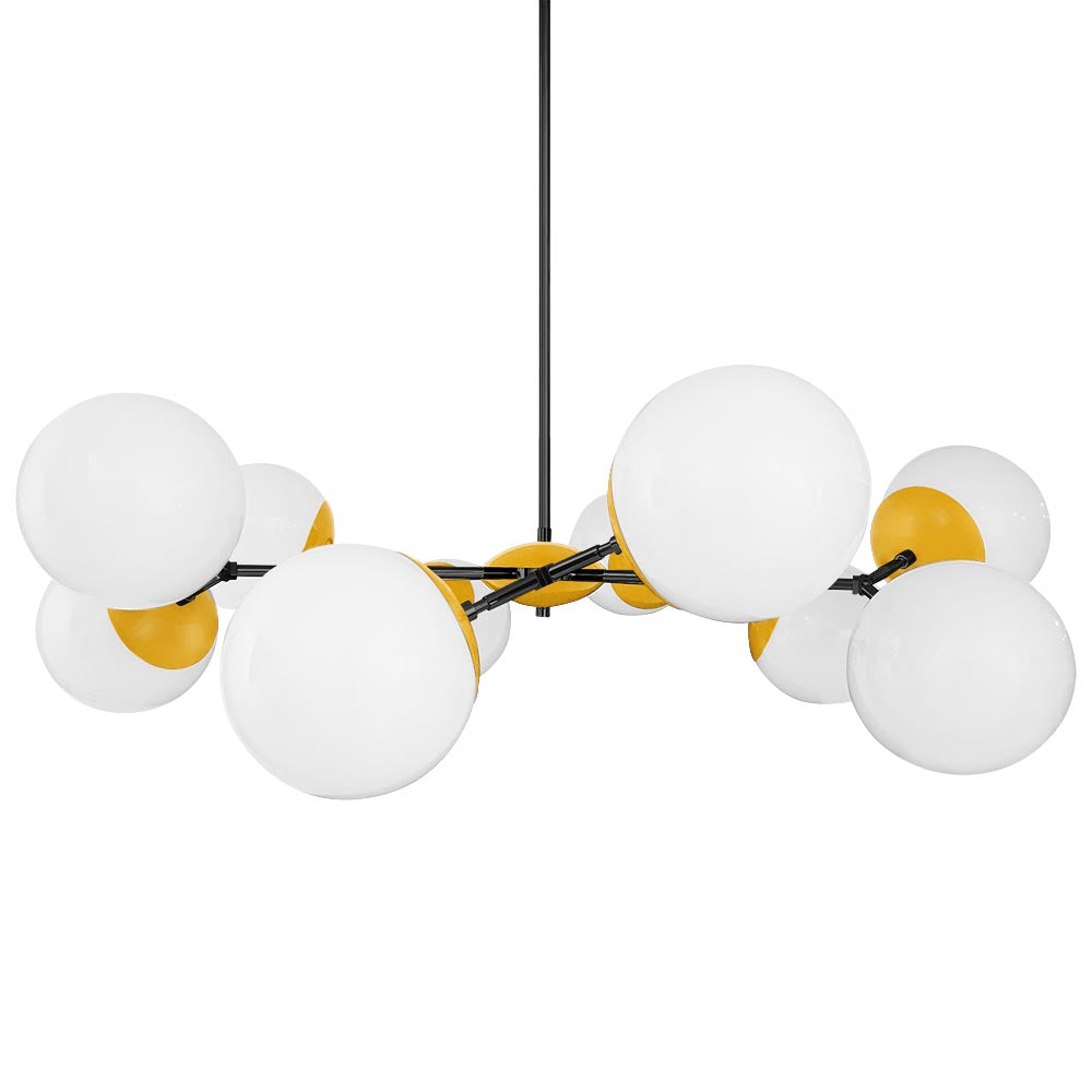 Black and ochre color Crown chandelier 46" Dutton Brown lighting
