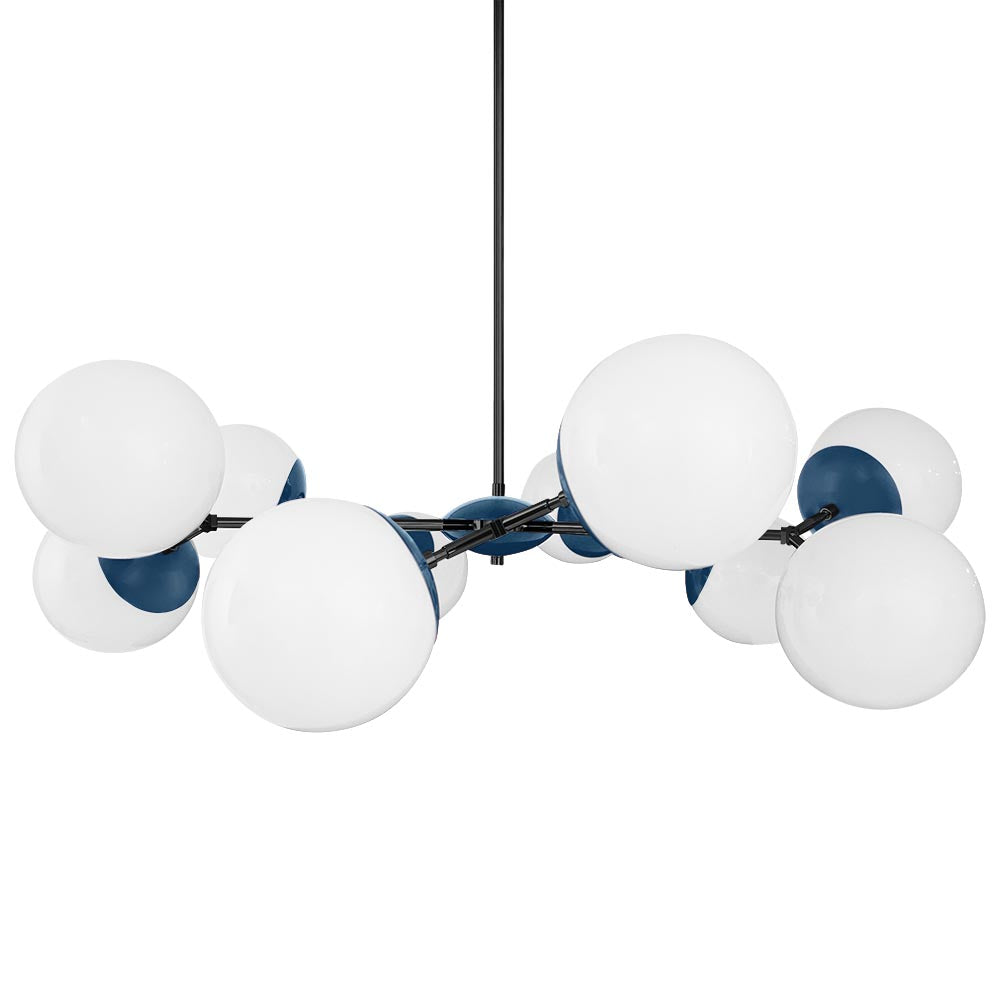 Black and slate blue color Crown chandelier 46" Dutton Brown lighting