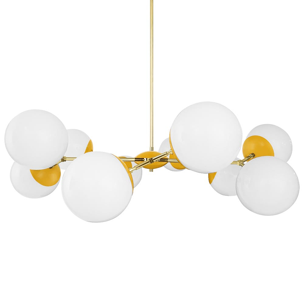 Brass and ochre color Crown chandelier 46" Dutton Brown lighting