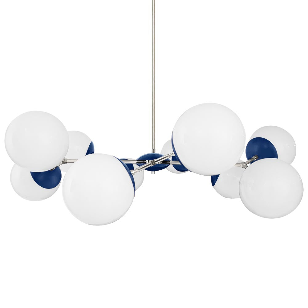Nickel and cobalt color Crown chandelier 46" Dutton Brown lighting