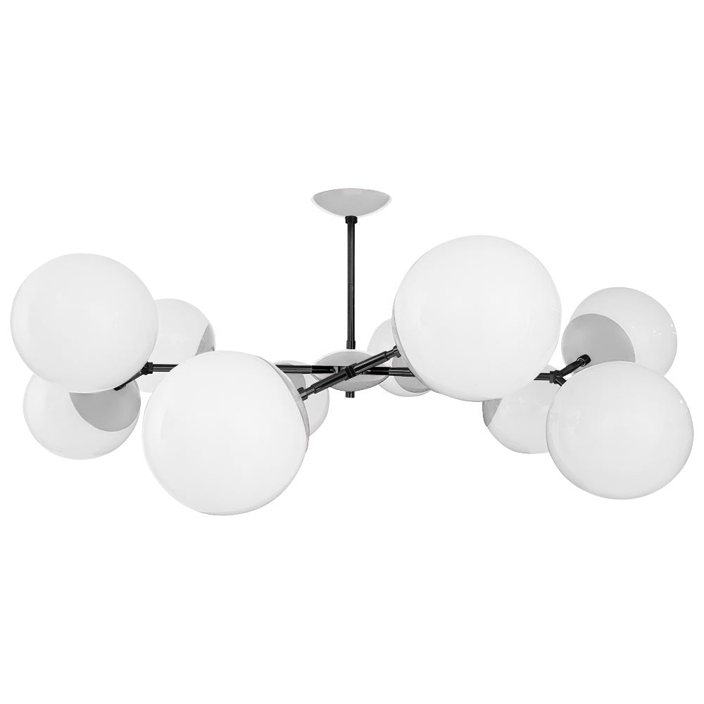 Black and chalk color Crown flush mount 46" Dutton Brown lighting