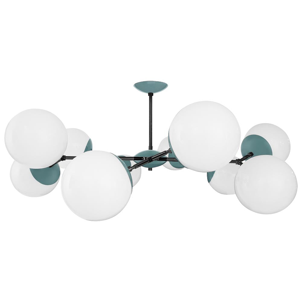 Black and lagoon color Crown flush mount 46" Dutton Brown lighting