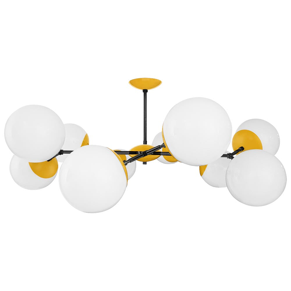 Black and ochre color Crown flush mount 46" Dutton Brown lighting