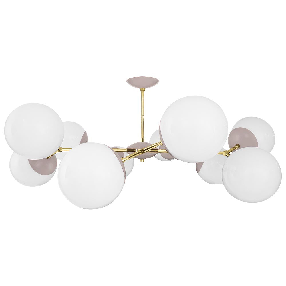 Brass and barely color Crown flush mount 46" Dutton Brown lighting