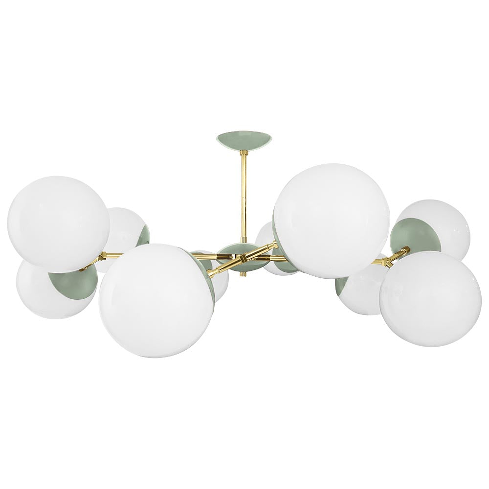 Brass and spa color Crown flush mount 46" Dutton Brown lighting