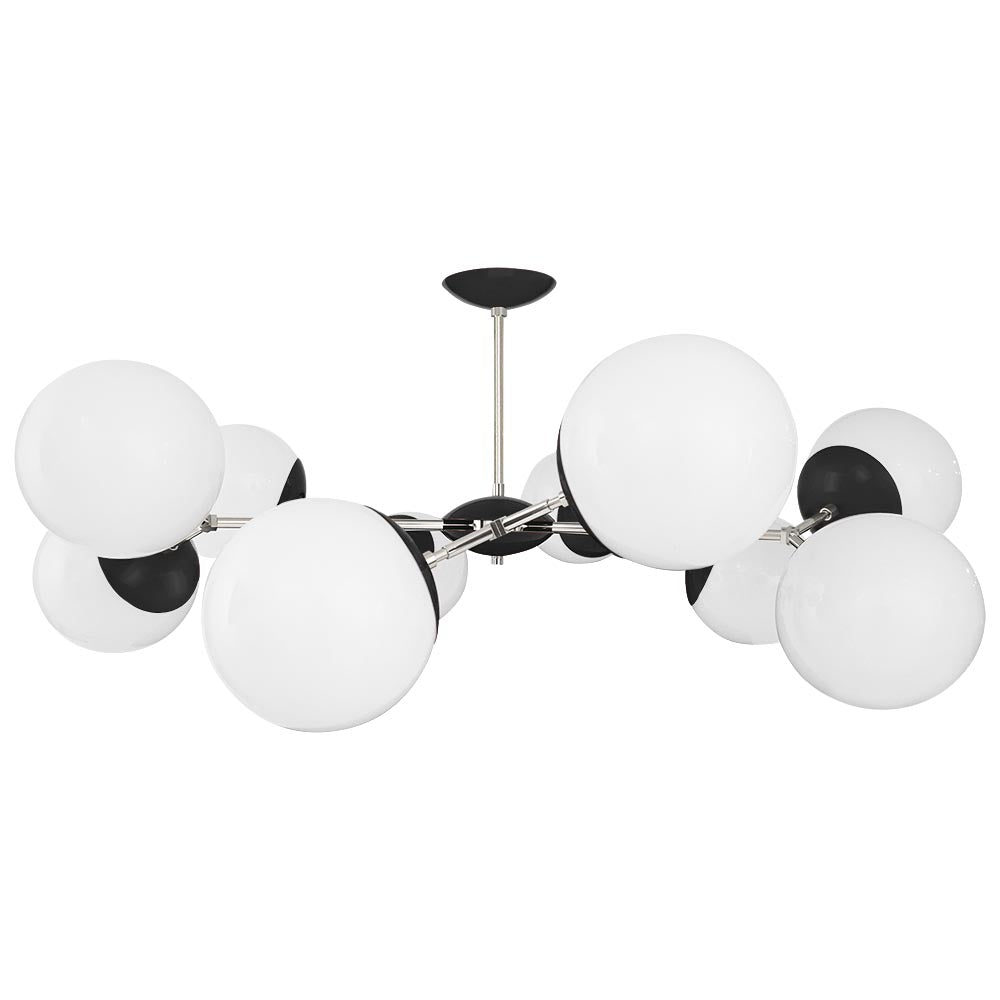 Nickel and black color Crown flush mount 46" Dutton Brown lighting