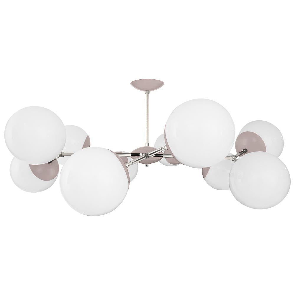 Nickel and barely color Crown flush mount 46" Dutton Brown lighting