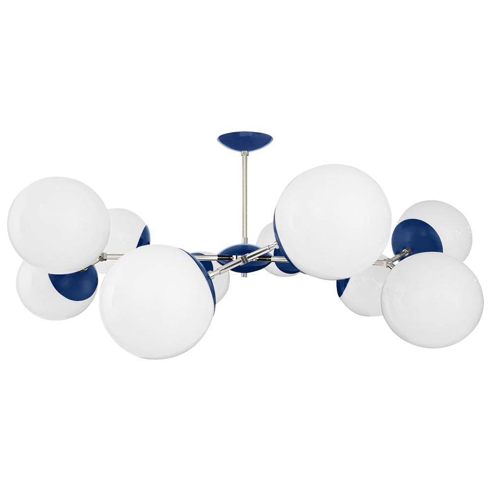 Nickel and cobalt color Crown flush mount 46" Dutton Brown lighting