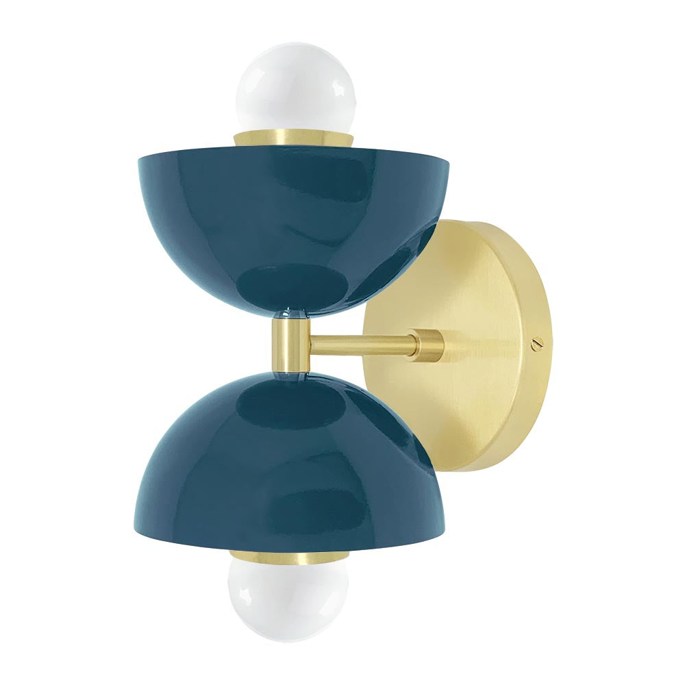 Brass and slate blue color Amigo sconce Dutton Brown lighting
