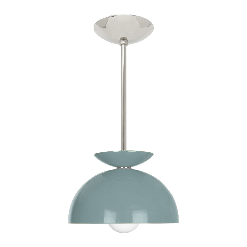 Nickel and lagoon color Echo pendant 10" Dutton Brown lighting