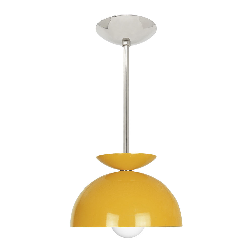Nickel and orange color Echo pendant 10" Dutton Brown lighting