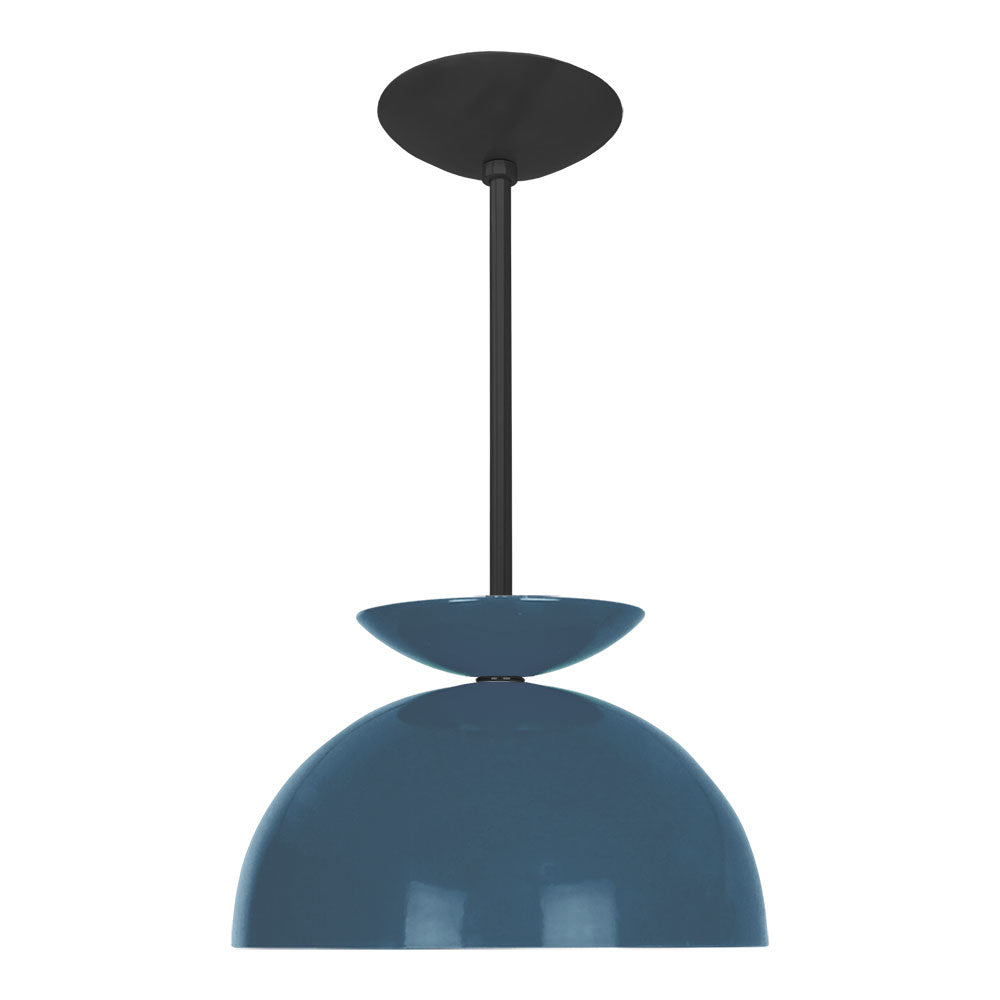 Black and slate blue color Echo pendant 12" Dutton Brown lighting