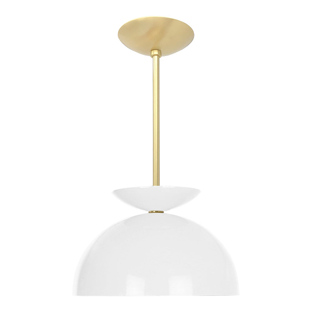 Brass and white color Echo pendant 12" Dutton Brown lighting
