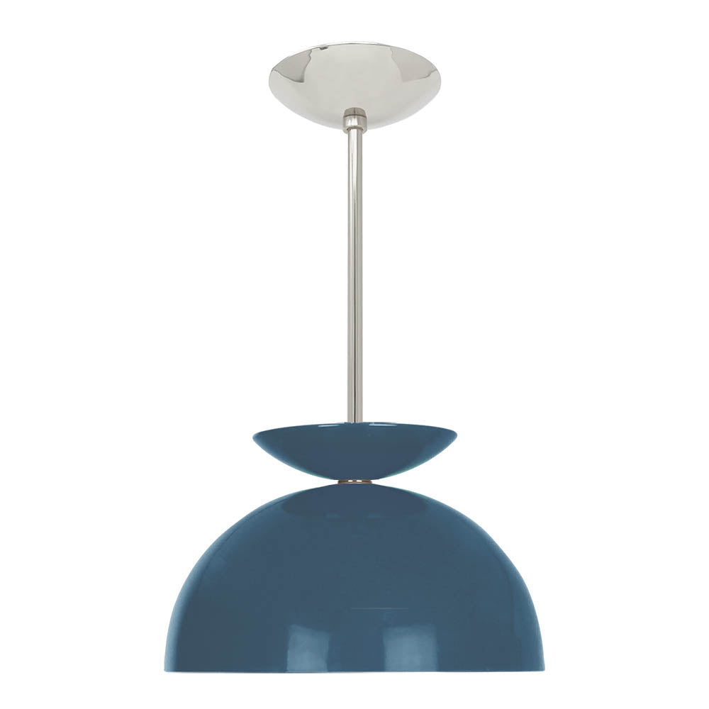 Nickel and slate blue color Echo pendant 12" Dutton Brown lighting