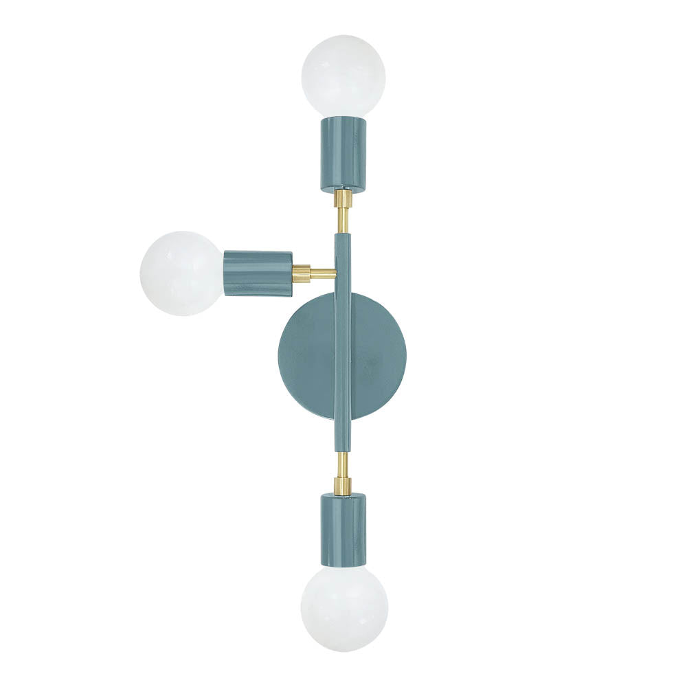 Brass and lagoon color Elite sconce left Dutton Brown lighting