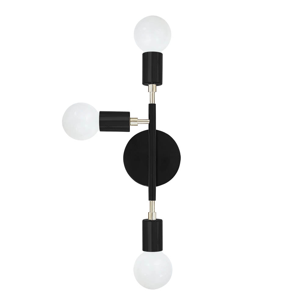 Nickel and black color Elite sconce left Dutton Brown lighting