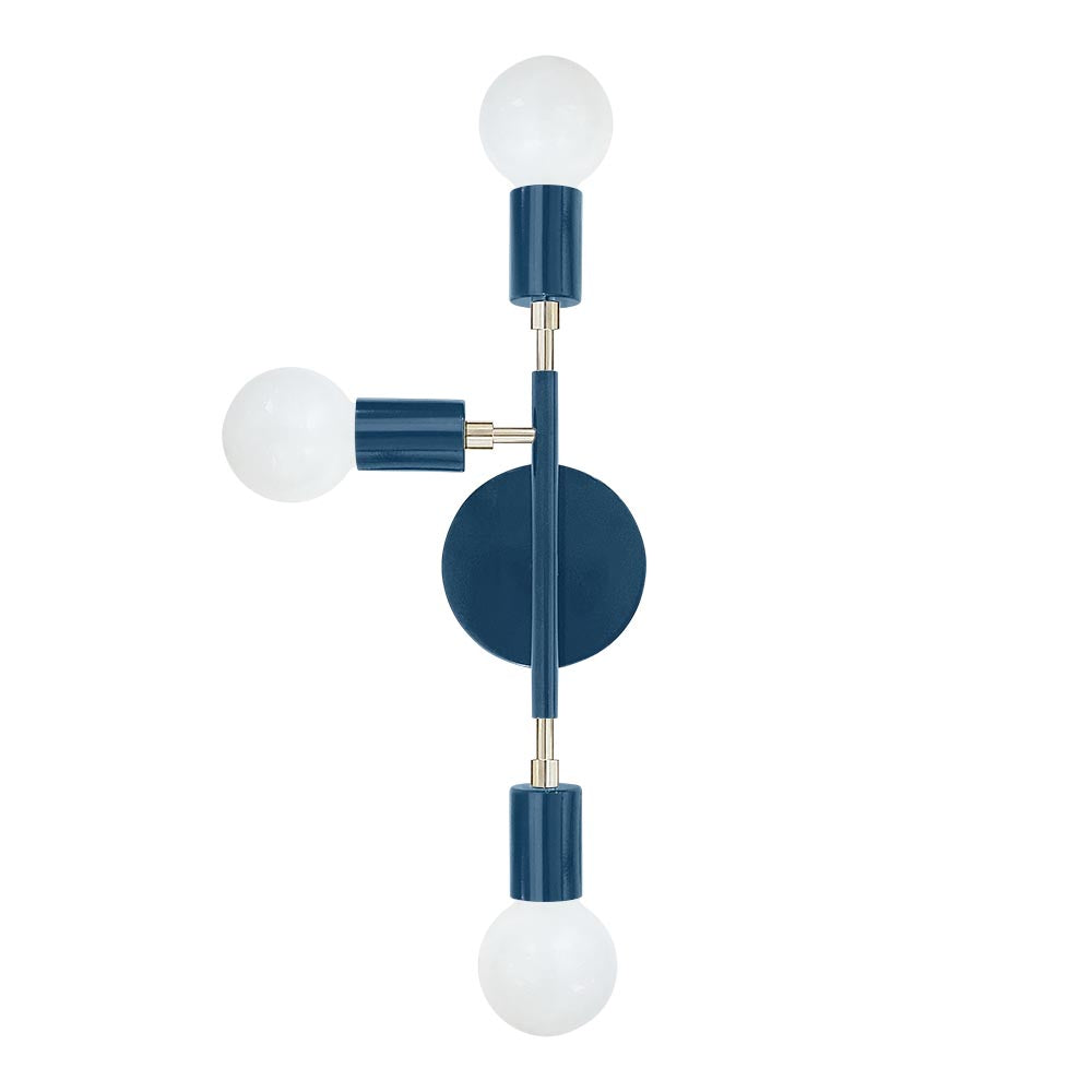 Nickel and slate blue color Elite sconce left Dutton Brown lighting