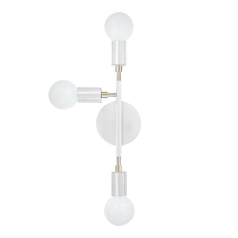Nickel and white color Elite sconce left Dutton Brown lighting
