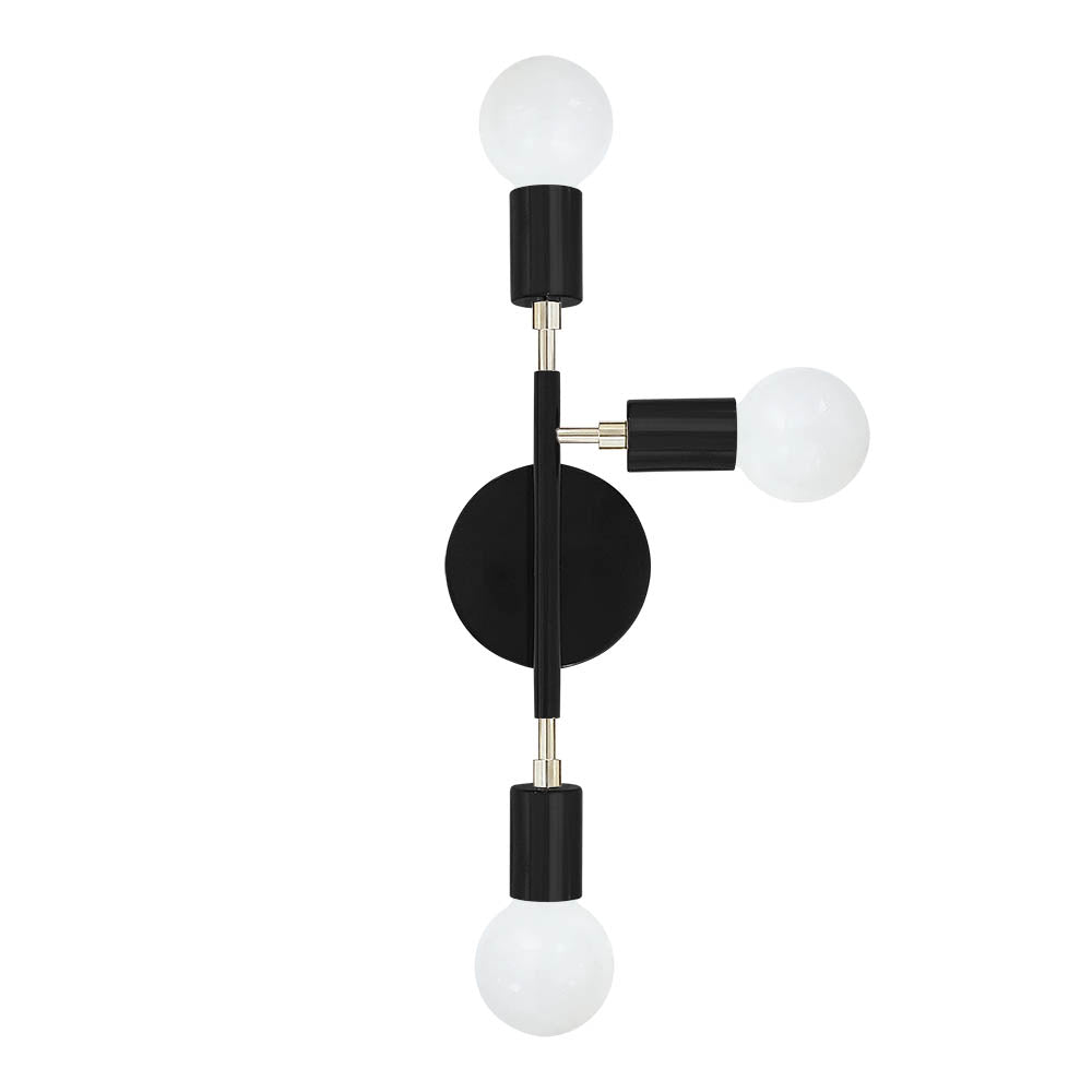 Nickel and black color Elite sconce right Dutton Brown lighting