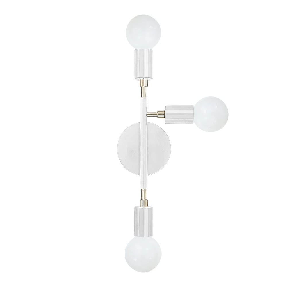 Nickel and white color Elite sconce right Dutton Brown lighting