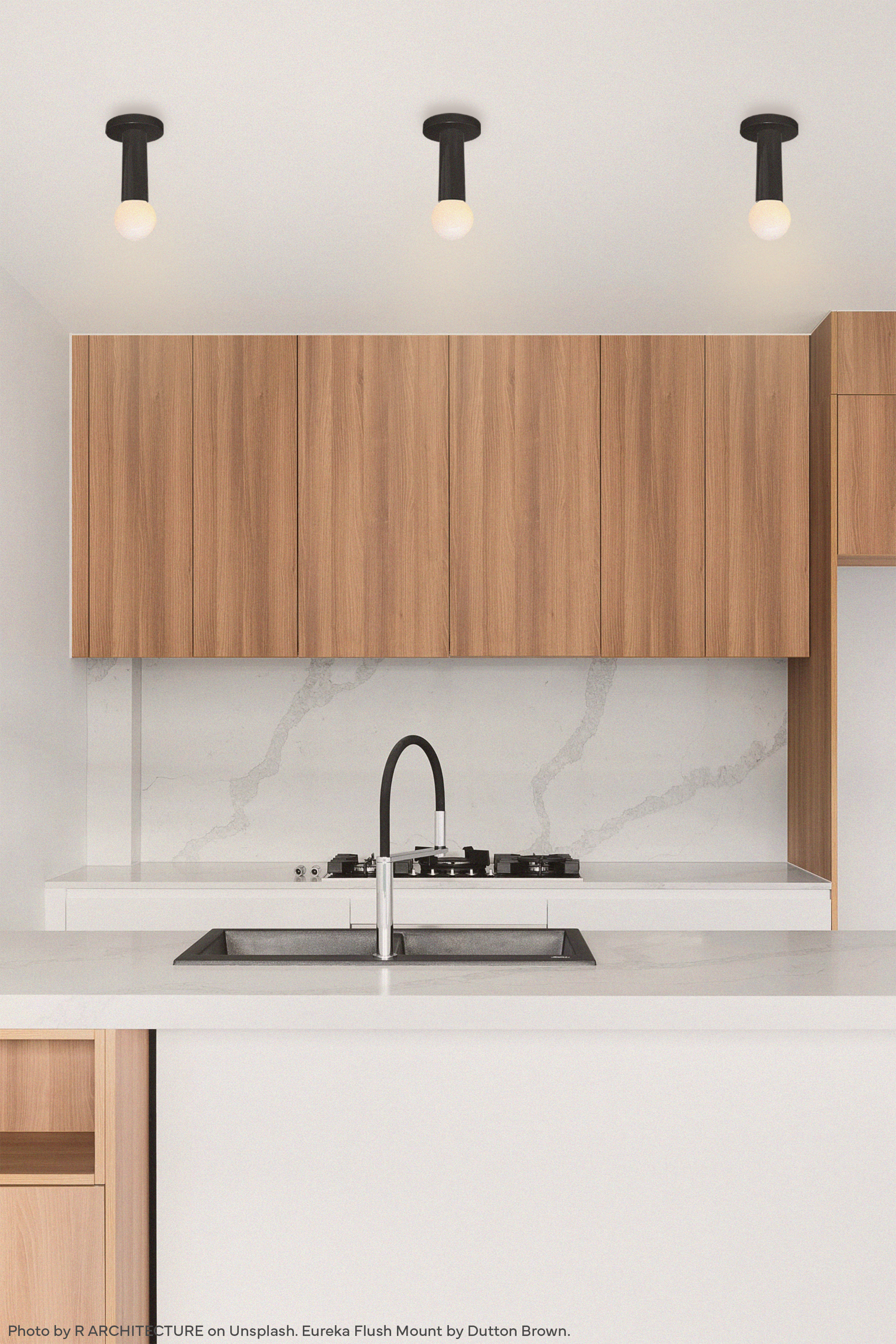 Black color Eureka flush mount by Dutton Brown. Photo by R Architecture on Unsplash. _hover