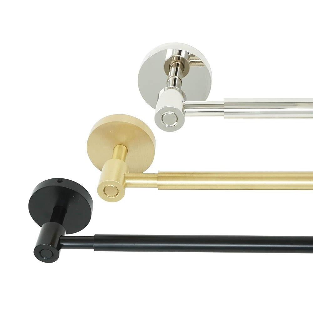 Nickel, brass, and black Head towel bar 24" Dutton Brown hardware