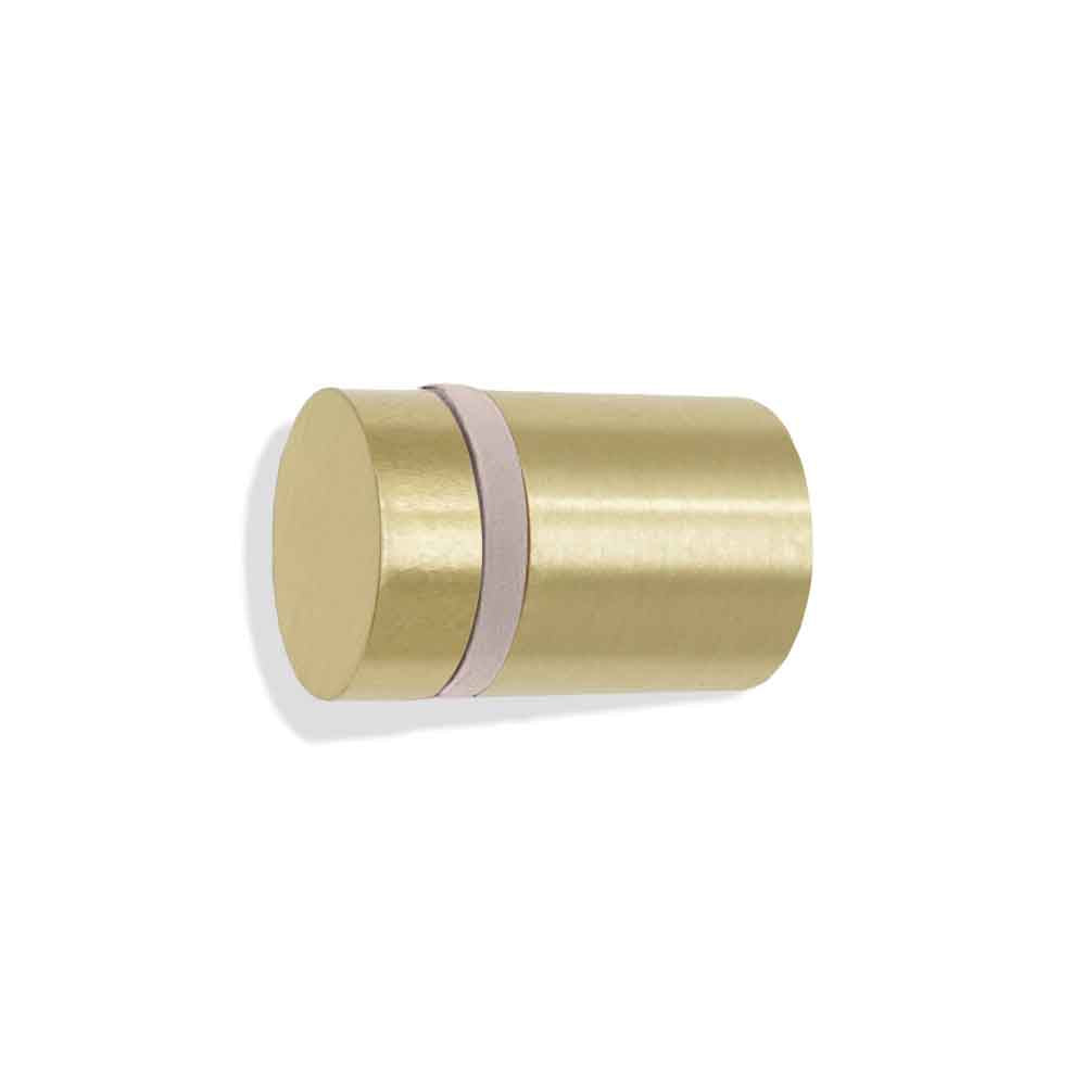 Brass and barely color Highness knob Dutton Brown hardware