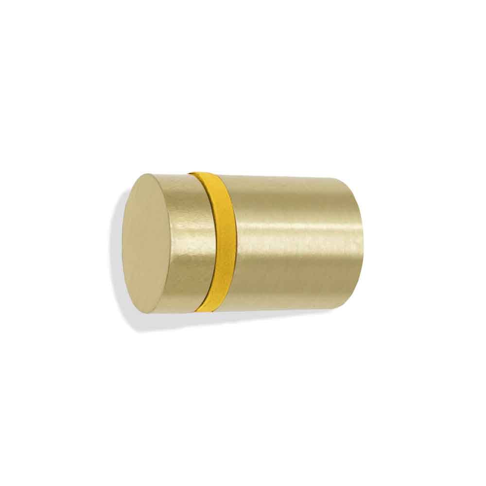 Brass and ochre color Highness knob Dutton Brown hardware