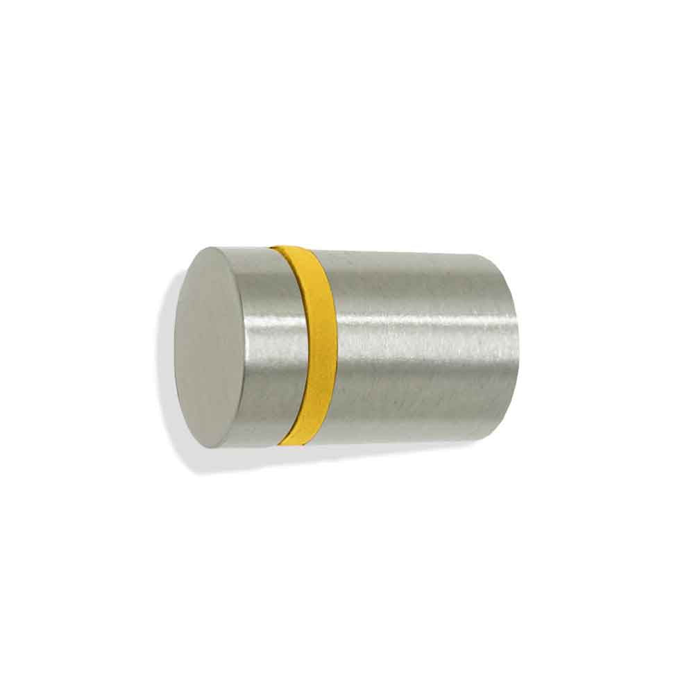 Nickel and ochre color Highness knob Dutton Brown hardware