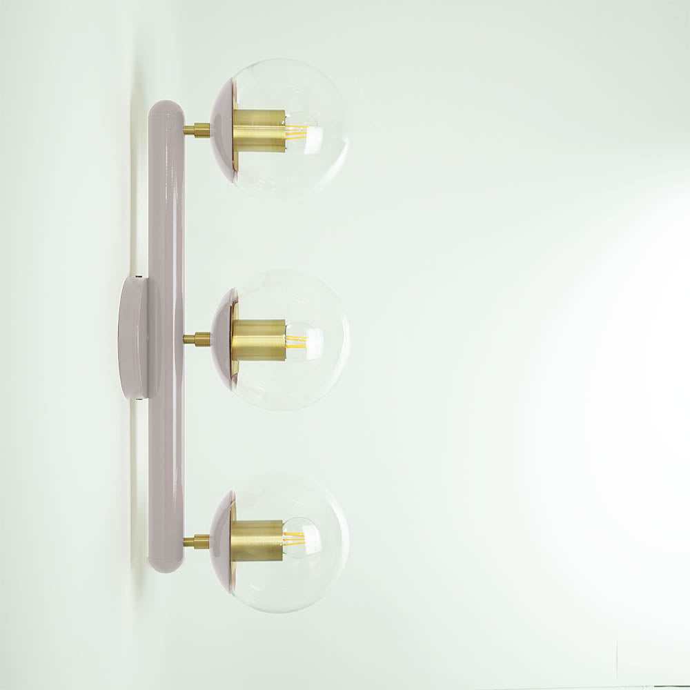 Brass and barely color Icon 3 sconce Dutton Brown lighting