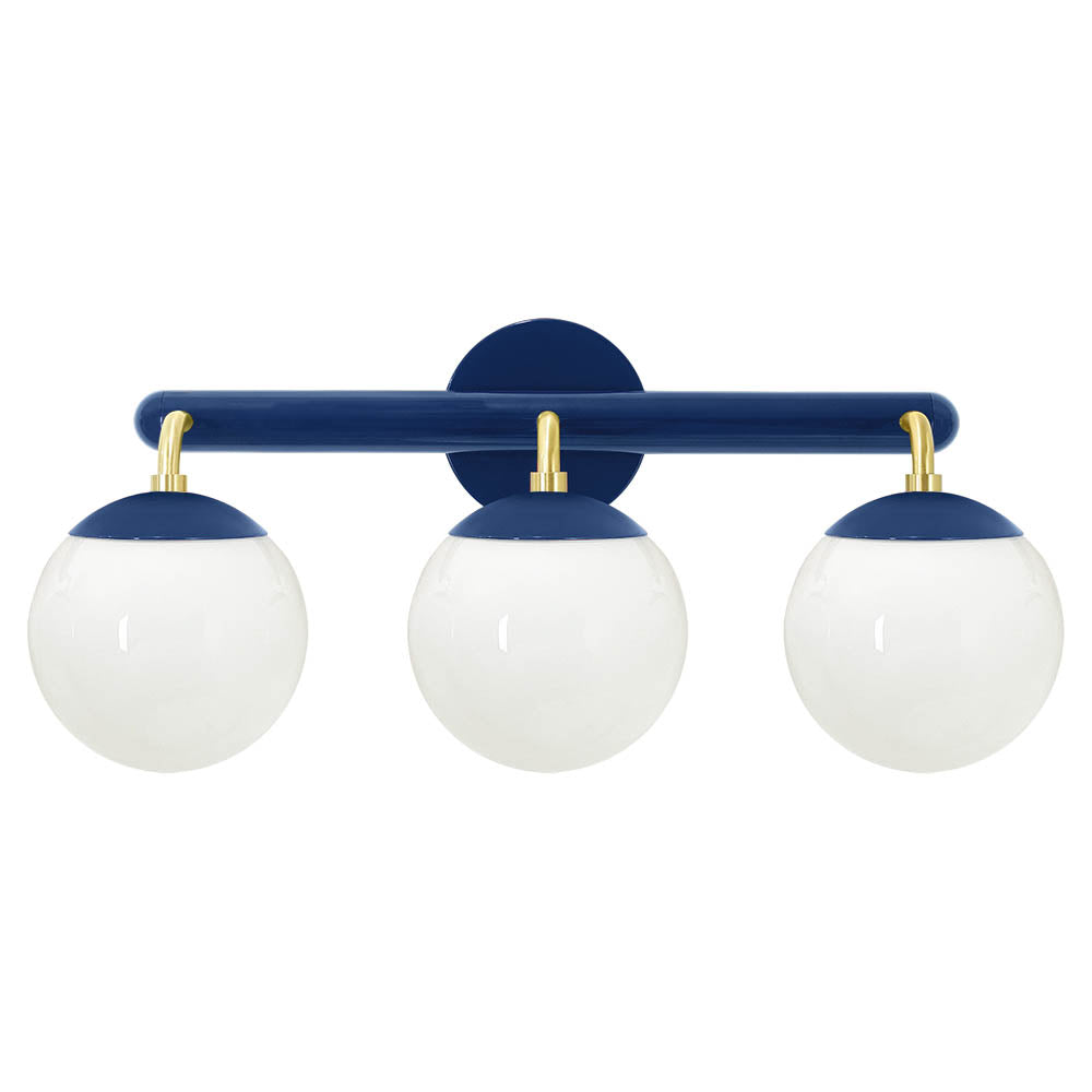 Brass and cobalt color Legend 3 sconce Dutton Brown lighting