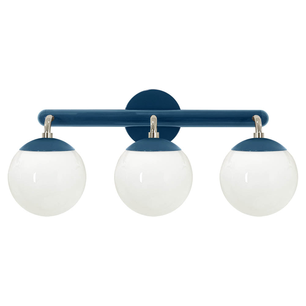 Nickel and slate blue color Legend 3 sconce Dutton Brown lighting