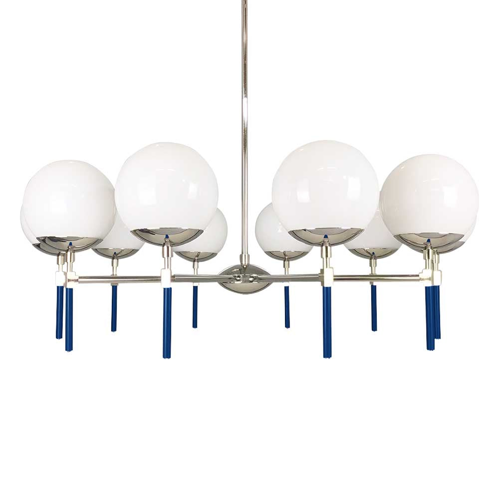 Nickel and cobalt color Lolli chandelier 36" Dutton Brown lighting