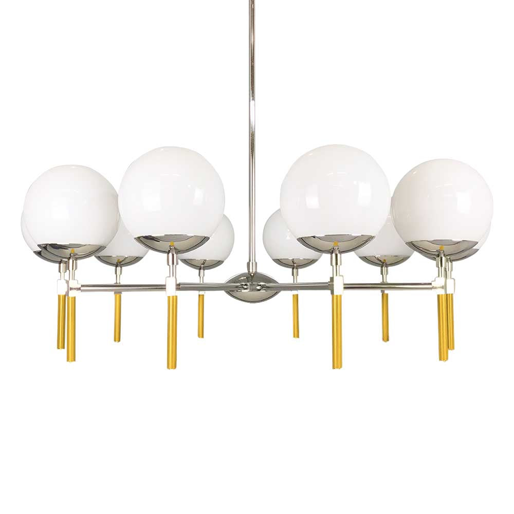 Nickel and ochre color Lolli chandelier 36" Dutton Brown lighting