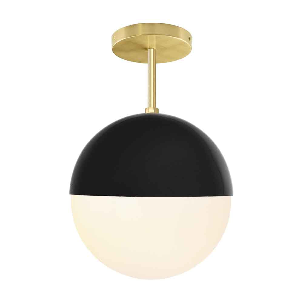 Brass and black color Lure flush mount 10" Dutton Brown lighting