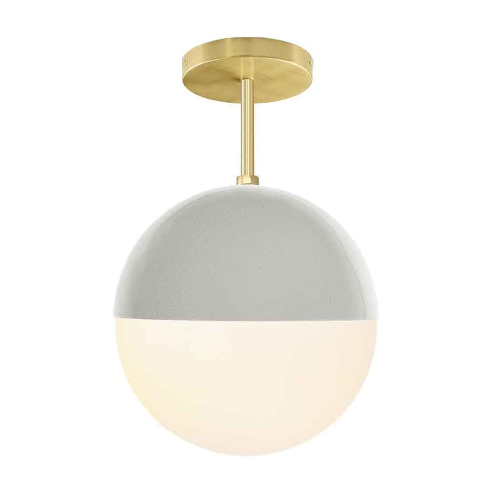 Brass and chalk color Lure flush mount 10" Dutton Brown lighting