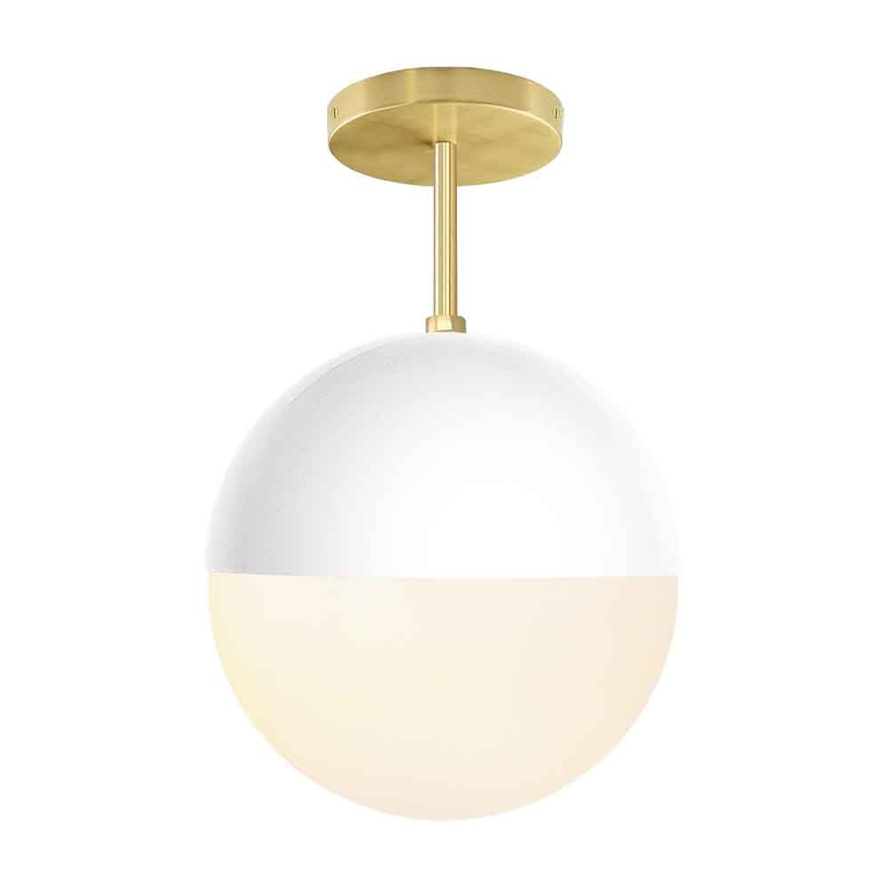 Brass and white color Lure flush mount 10" Dutton Brown lighting