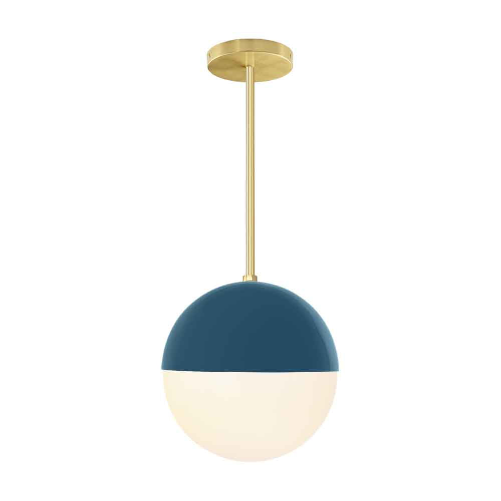 Brass and slate blue color Lure pendant 10" Dutton Brown lighting