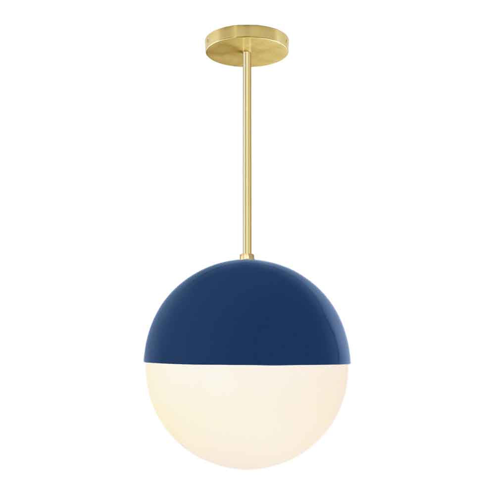 Brass and cobalt color Lure pendant 12" Dutton Brown lighting